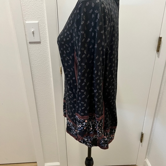 Lucky Brand Boho Floral Long Sleeve Tunic Top – Size M - Picture 5 of 6